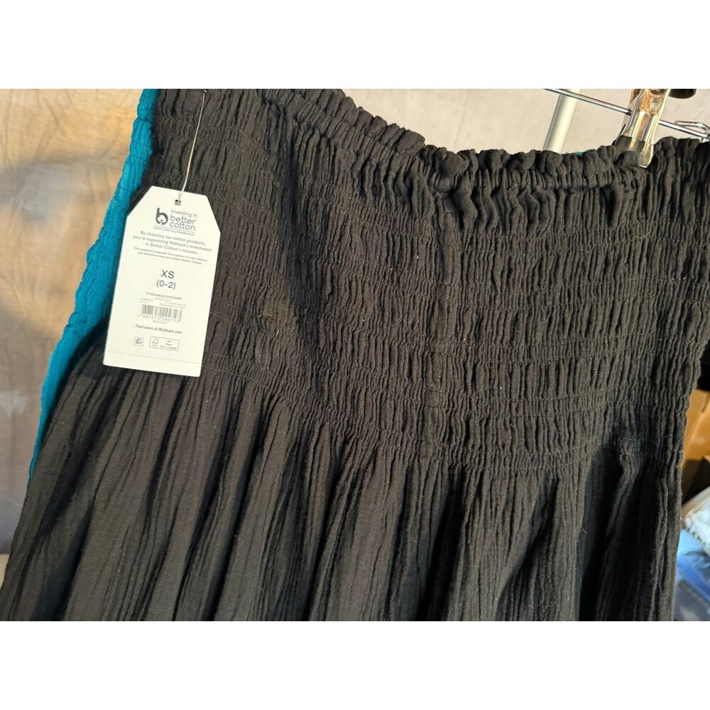 Time & Tru Cotton Gauze Skirt Smocked Waist Tiered Boho Midi NWT XSmall. - Picture 8 of 10